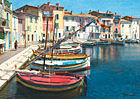 A painting of Le Miroir aux Oiseaux, Martigues, France by Margaret Heath.